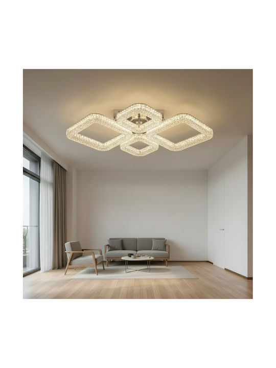 Alista Home Plafonieră de Tavan Albă cu LED Integrat și Cristale și Telecomandă