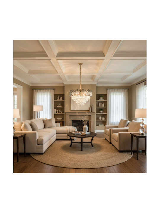 Alista Home Πολυέλαιος Ø50cm με Κρύσταλλα Χρυσός Alista Home Πολυέλαιος Ø50cm με Κρύσταλλα Χρυσός