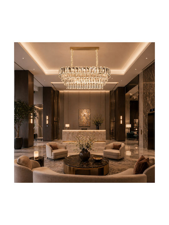 Alista Home Πολυέλαιος με Κρύσταλλα Χρυσός Alista Home Πολυέλαιος με Κρύσταλλα Χρυσός