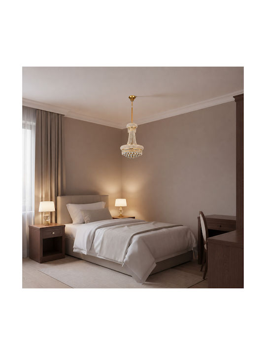 Alista Home Candelabru 8xE14 Ø40cm cu Cristale Auriu AT1CT-IM1P-HT2L-CC9397/400X600GD