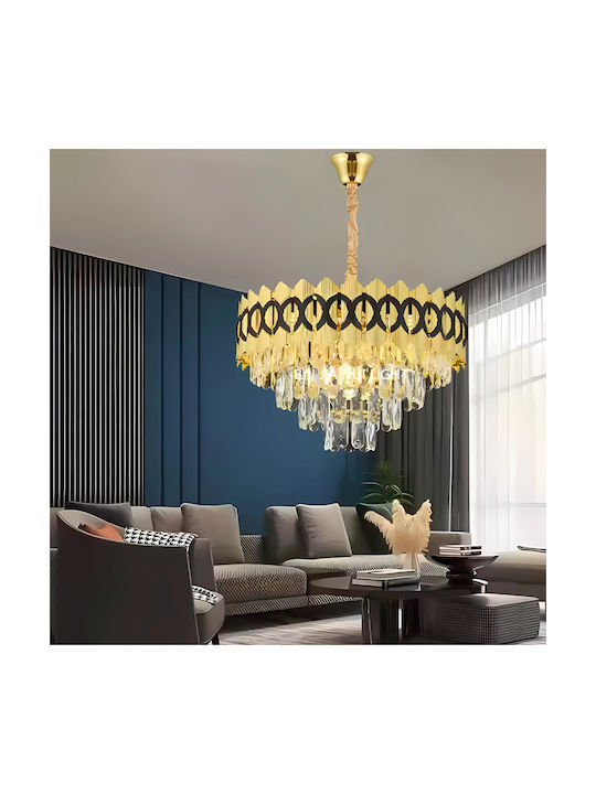 Alista Home Candelabru 5xE14 Ø38.5cm cu Cristale Auriu AT1CT-IM1P-HT2L-CC8942/400