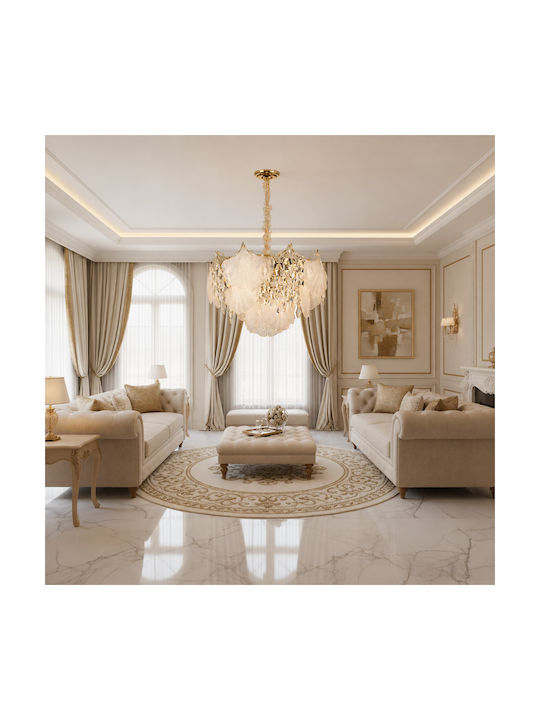 Alista Home Candelabru 9xE14 Ø50cm cu Cristale Auriu AT1CT-IM1P-HT2L-CC8943/500GD