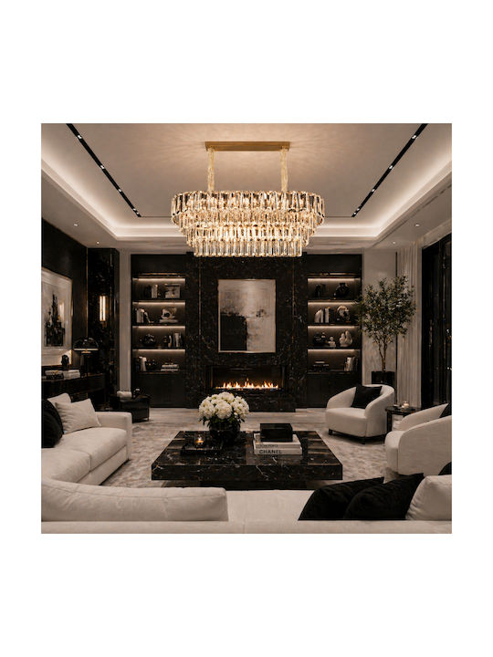 Alista Home Candelabru 12xE14 cu Cristale Auriu AT1CT-IM1P-HT2L-CC7045/300X800GD