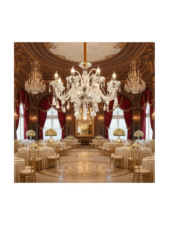 Alista Home Chandelier 8xE14 Ø78cm with Crystals Silver AT1CT-IM1P-HT2L-CC831/8WH Alista Home Chandelier 8xE14 Ø78cm with Crystals Silver AT1CT-IM1P-HT2L-CC831/8WH