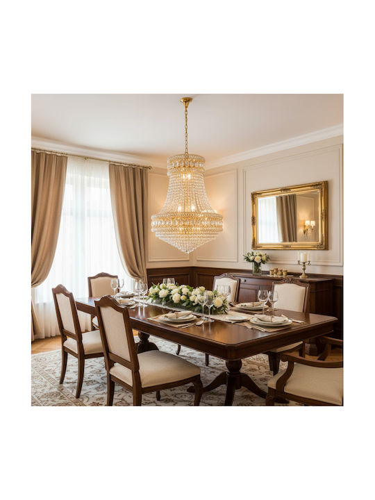 Alista Home Candelabru Ø50cm cu cristale aurii Alista Home Candelabru Ø50cm cu cristale aurii