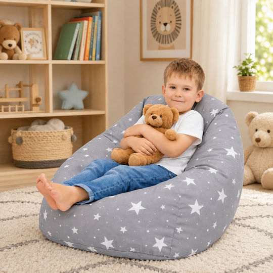 Kids Beanbag Grey 55x44x55cm