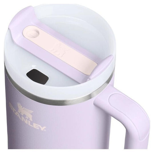 Stanley Flowstate Pahar Cu Mâner Termos Oțel Inoxidabil Fără BPA 890ml Violet Dust Cu Pai Și Mâner