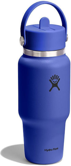 Hydro Flask Wide Flex Cap Бутилка Термос Неръждаема Стомана 710ml Flex Straw Cap Сламка Capri Blue с Сламка