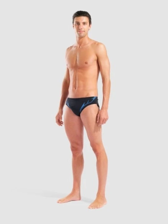 Men's Swimwear Slip Black with Patterns