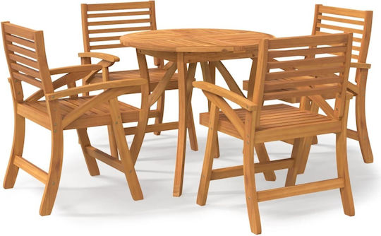 Dining Set 5 Pieces Brown Dining Set 5 Pieces Brown