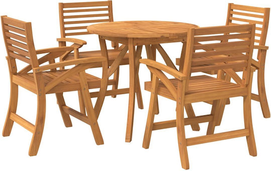 Set Sala De Mese Pentru Exterior 5 Piese Maro
