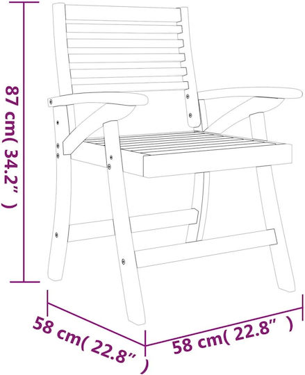 Set Sala De Mese Pentru Exterior 5 Piese Maro