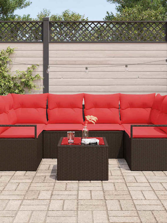 Set Cameră De Zi Pentru Exterior 7 Piese Bej Cu Perne