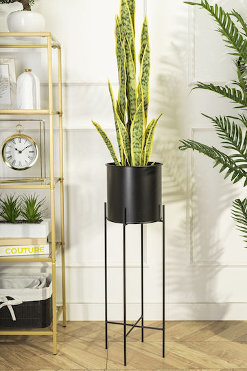 HowHomely Metal Black Plant Pot with Stand