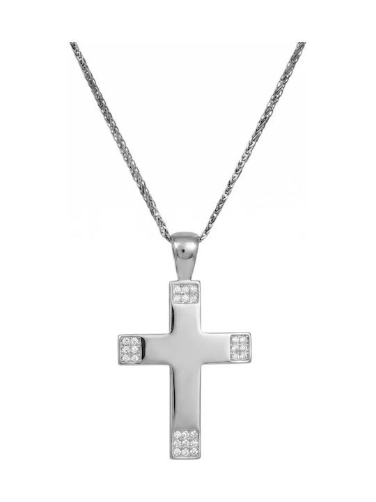 Weißgold Kreuz 14K