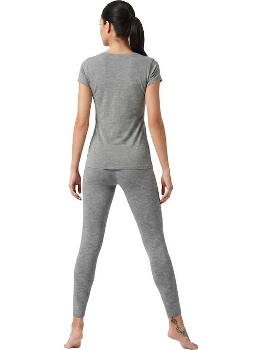 Short Sleeve Gray Melange Women's T-Shirt