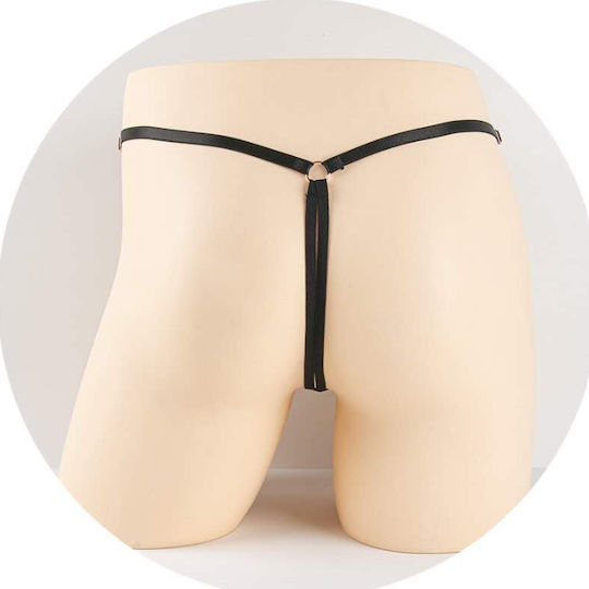 APH Lenjerie sexy bărbătească String Negru