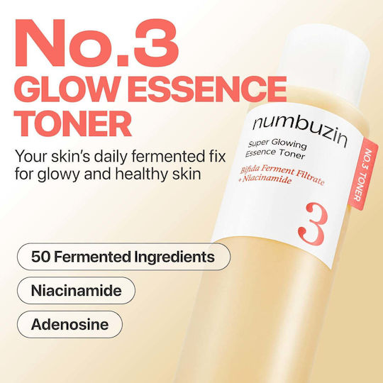 Numbuzin No.3 Super Glowing Essence Liquid Facial Toner with Rice, Niacinamide & Hyaluronic Acid 200ml
