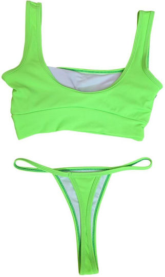 Neon Πράσινο Ριπ Μπικίνι String Σλιπ Ladym Ma-09-2