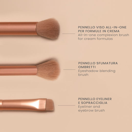 Mia Make Up Professional Makeup Brush Set with Natural Bristle 6 Pieces