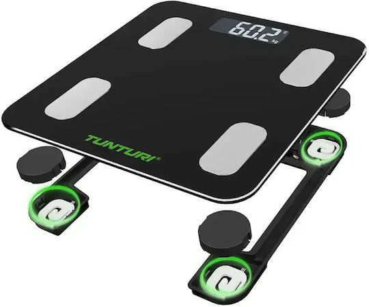 Tunturi Smart Badezimmerwaage 180kg mit Bluetooth Schwarze 14TUSSP001