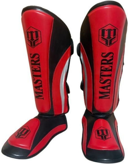 Sport Masters NS-PU-FT Adults Red Shin Guards