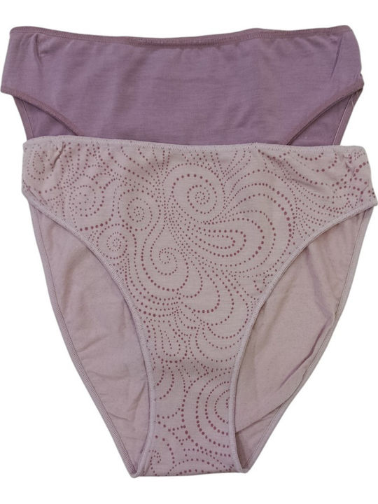 Fimelle Hohe Taille Damen Brasilien 2Pack Flieder