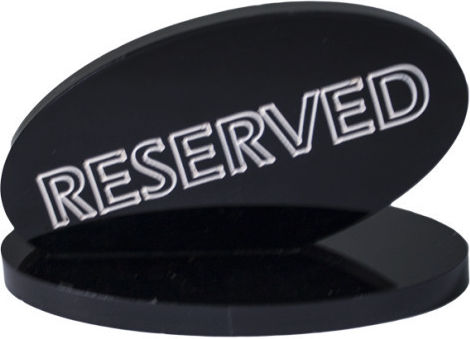 Set 2 Culinaro Reserved Signs Restaurant Made Acrylic Black