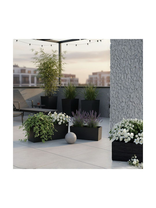 HowHomely Kunststoff Blumentopf Schwarz 56x19cm