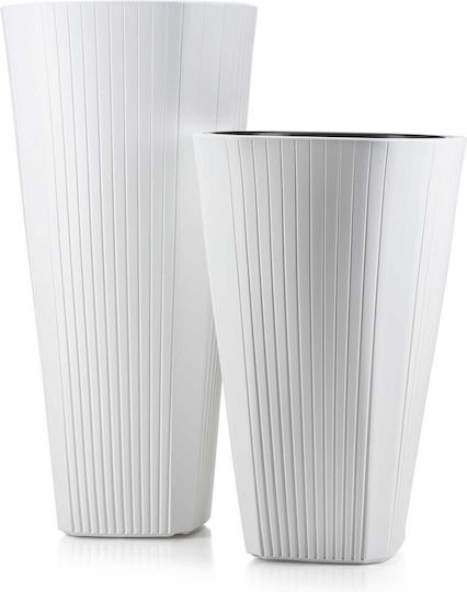 HowHomely Kunststoff Blumentopf Weiß 39cm