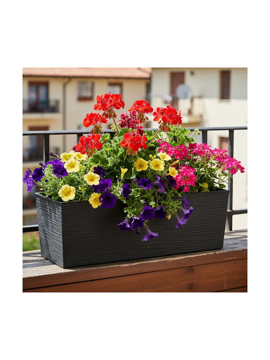 HowHomely Kunststoff Blumentopf Schwarz 56x19cm