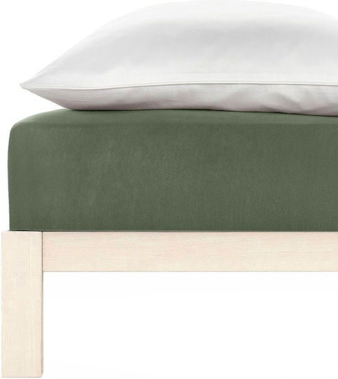 Living Home Double Bed Sheet With Rubber Hugger 160x200+30cm Blassgruen 0075