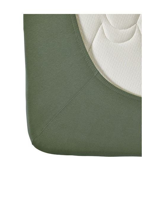 Living Home Double Bed Sheet With Rubber Hugger 160x200+30cm Blassgruen 0075