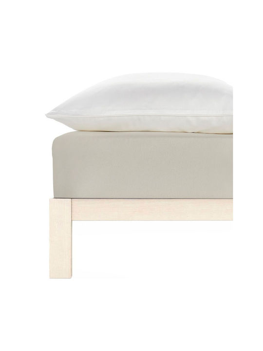 Living Home Σεντόνι Υπέρδιπλο με Λάστιχο 160x200+30εκ. Beige 30