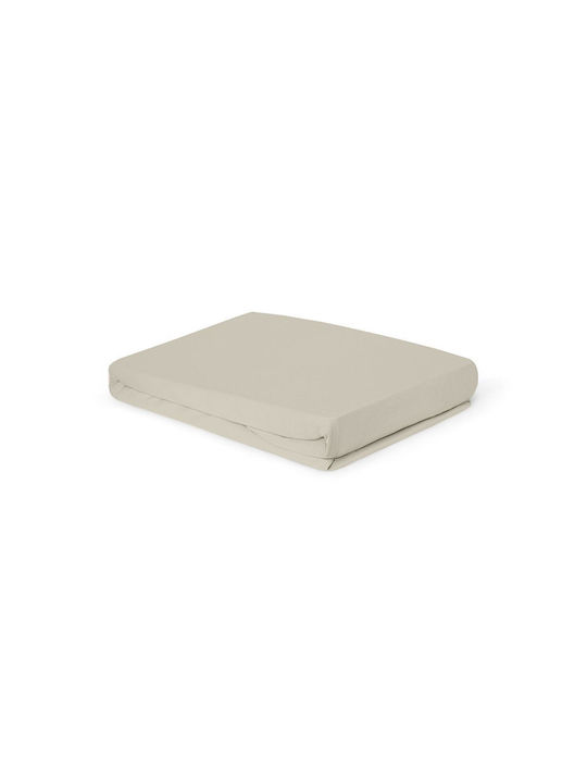 Living Home Super-Double Bed Sheet With Rubber Hugger 160x200+40cm Beige