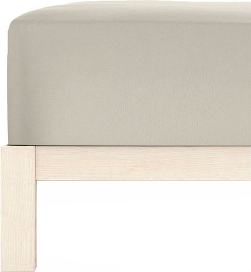 Living Home Super-Doppel Bettlaken mit Gummibettlaken 160x200+40cm Beige