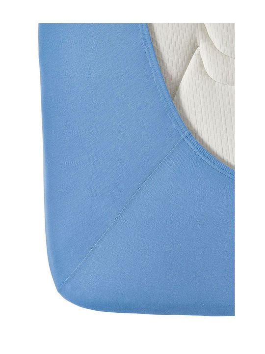 Living Home Double Bed Sheet With Rubber Hugger 160x200+40cm Stahlblau
