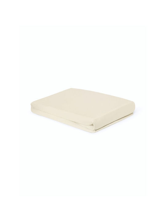 Living Home Super-Double Bed Sheet With Rubber Hugger 160x200+30cm Sand