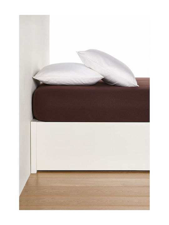 Living Home Σεντόνι Υπέρδιπλο με Λάστιχο 160x200+30εκ. Mahagoni