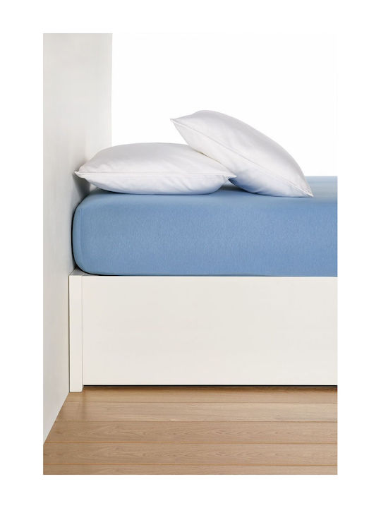 Living Home Super-Double Bed Sheet With Rubber Hugger 160x200+30cm Stahlblau 306