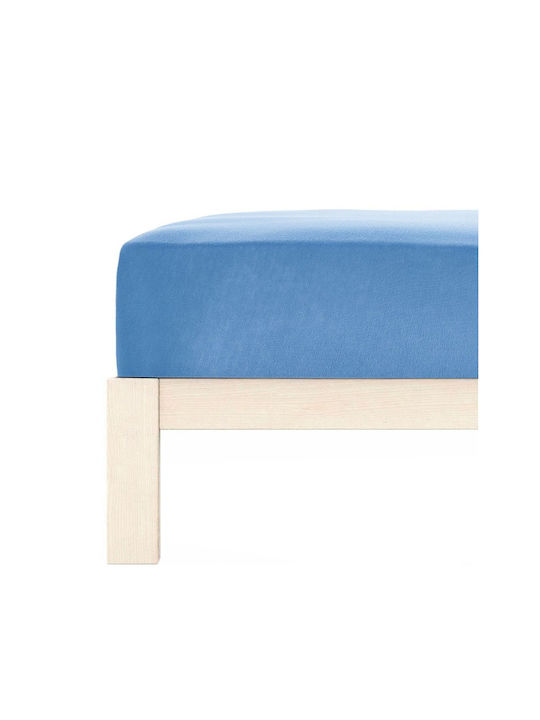 Living Home Super-Double Bed Sheet With Rubber Hugger 160x200+30cm Stahlblau 306