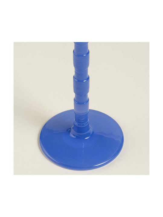 SteweHome Glass Candle Holder In Blue Colour 9x25x9cm