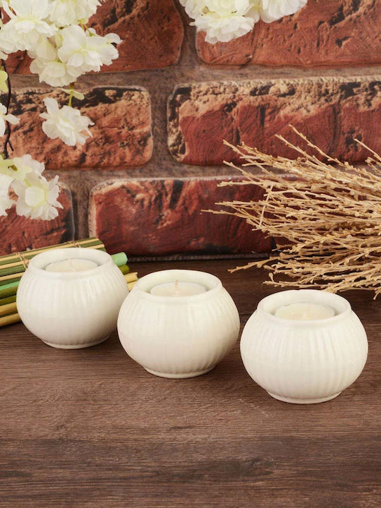 SteweHome Set Suporturi Lumanari Ceramice