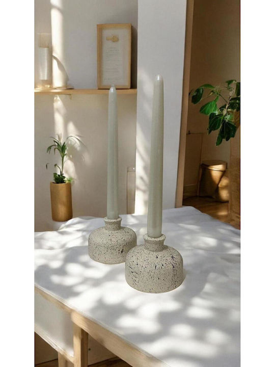 SteweHome Steinekerzenhalter in Beige Farbe 10x10cm