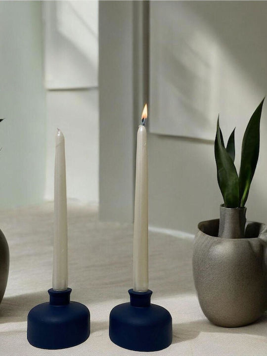 SteweHome Stone Candle Holder in Blue Colour 10x10cm