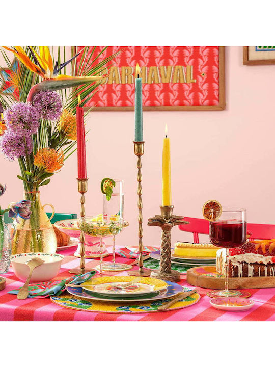 SteweHome Metal Candle Holder In Yellow Colour 7x35x7cm