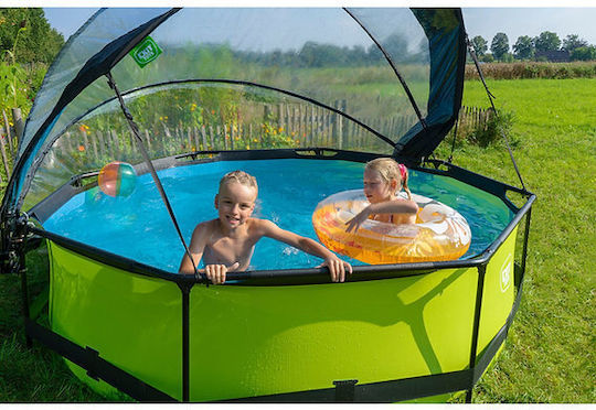 Exit Toys Round Swimming Pool with Metallic Frame 300x76cm Green