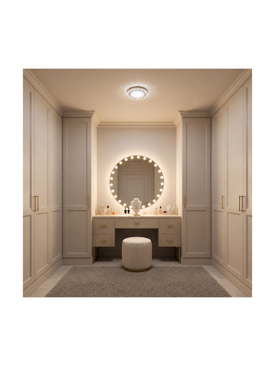 Alista Home Spot Rotund Din Sticlă Încorporat Cu LED RGB Alb