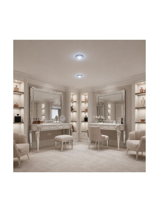 Alista Home Spot Rotund Din Sticlă De Tavan Cu LED Încorporat RGB Alb Alista Home Spot Rotund Din Sticlă De Tavan Cu LED Încorporat RGB Alb