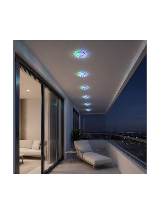 Alista Home Spot Rotund Din Sticlă Încorporat Cu LED RGB Alb